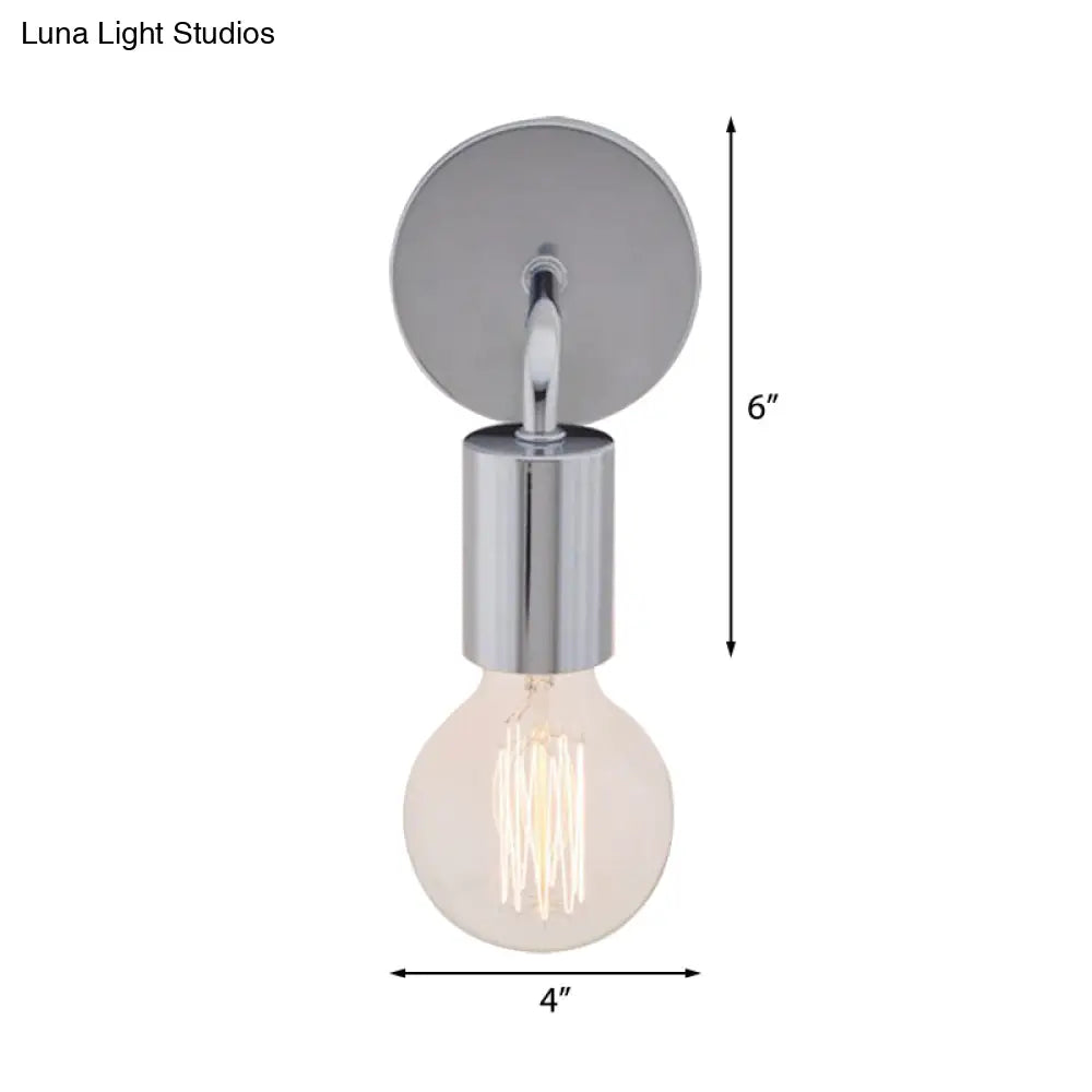 Retro Style Angled Bedroom Wall Sconce Lamp - Metallic 1 Bulb White/Chrome Finish