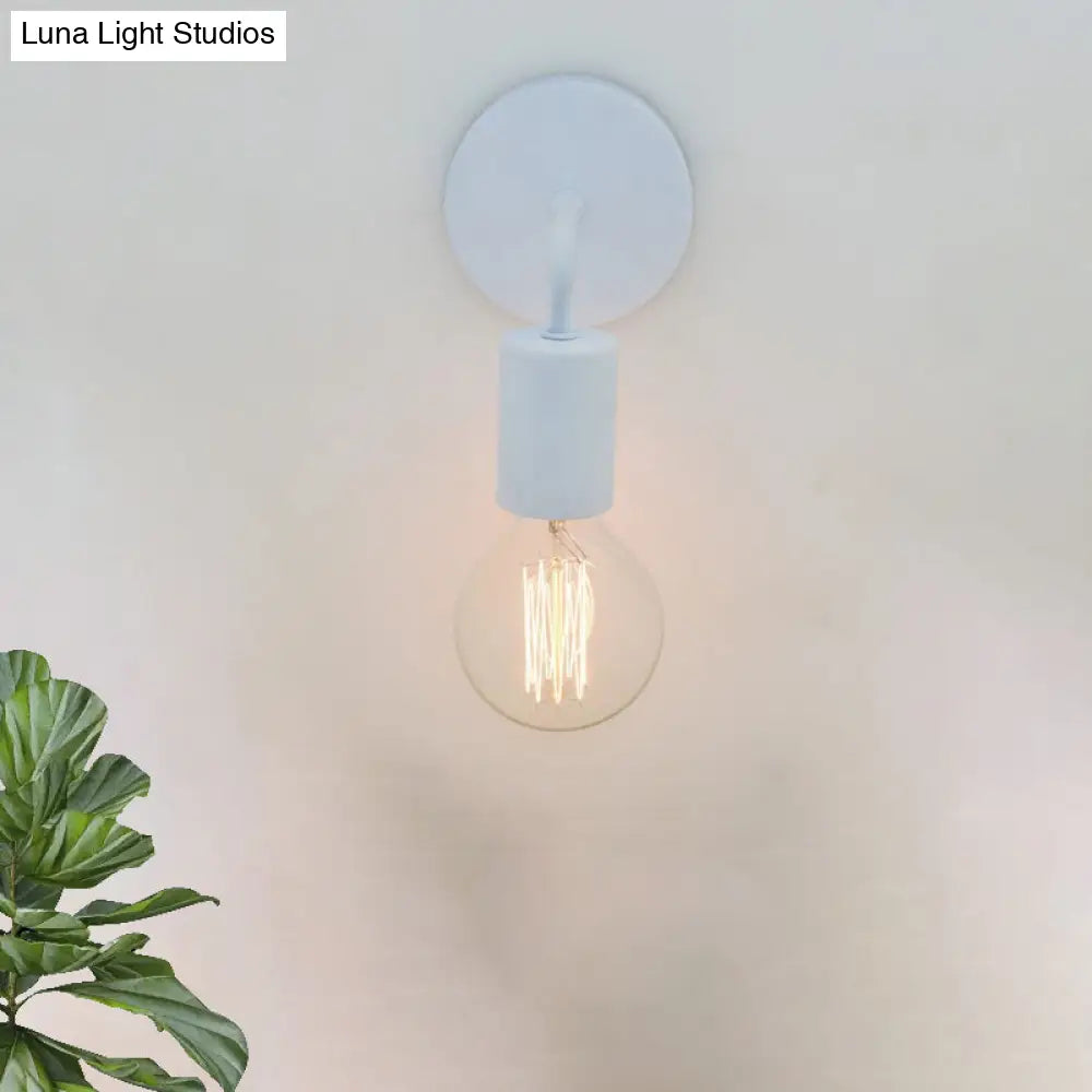 Retro Style Angled Bedroom Wall Sconce Lamp - Metallic 1 Bulb White/Chrome Finish