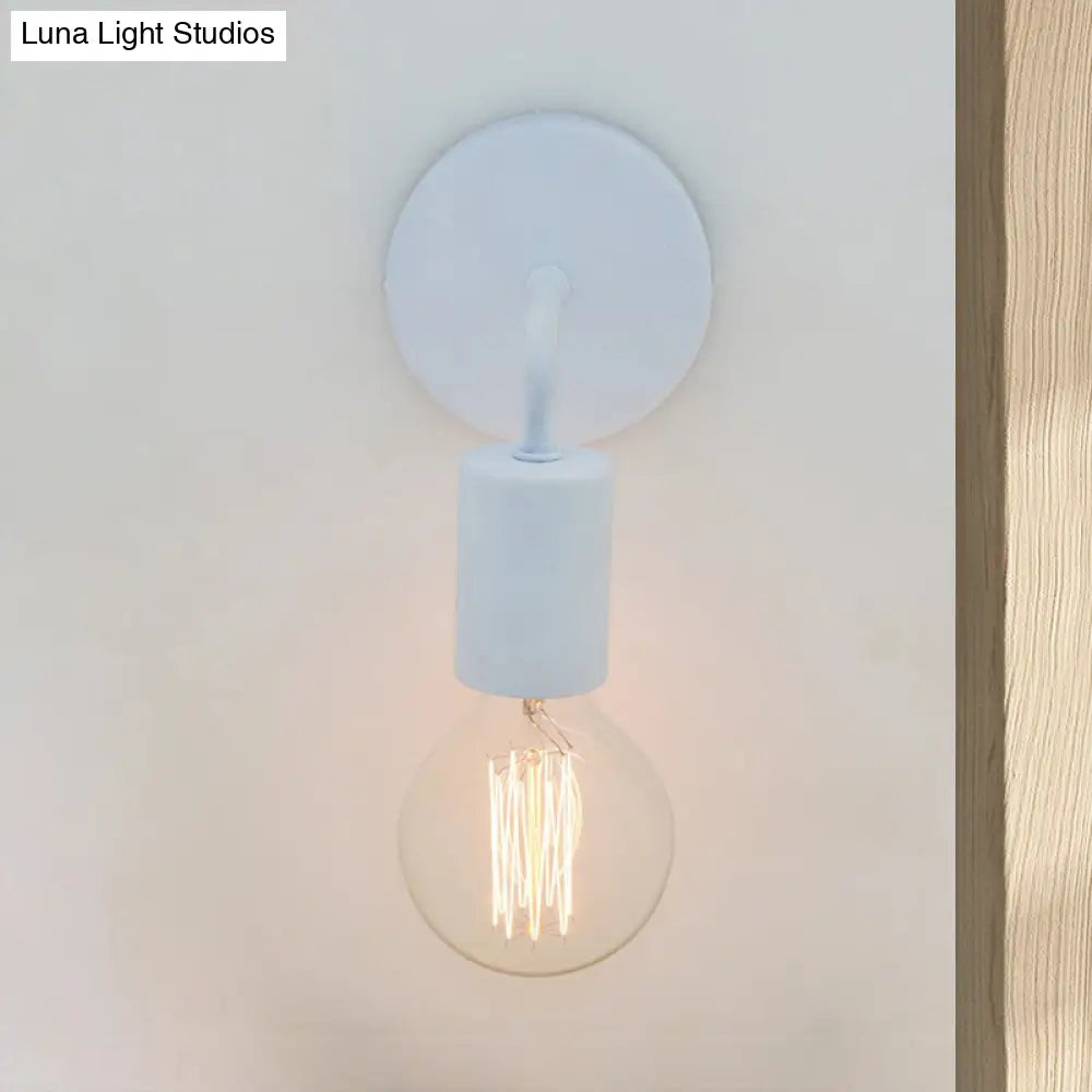 Retro Style Angled Bedroom Wall Sconce Lamp - Metallic 1 Bulb White/Chrome Finish