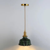 Retro Style Glass Pendant Ceiling Light - Gold Shaded Suspension Lighting For Restaurants / A