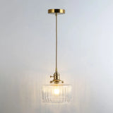 Retro Style Glass Pendant Ceiling Light - Gold Shaded Suspension Lighting For Restaurants / K