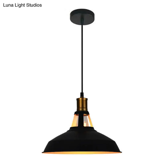Retro Style Iron Pendant Ceiling Light - 1 Head Suspension Lighting For Bars