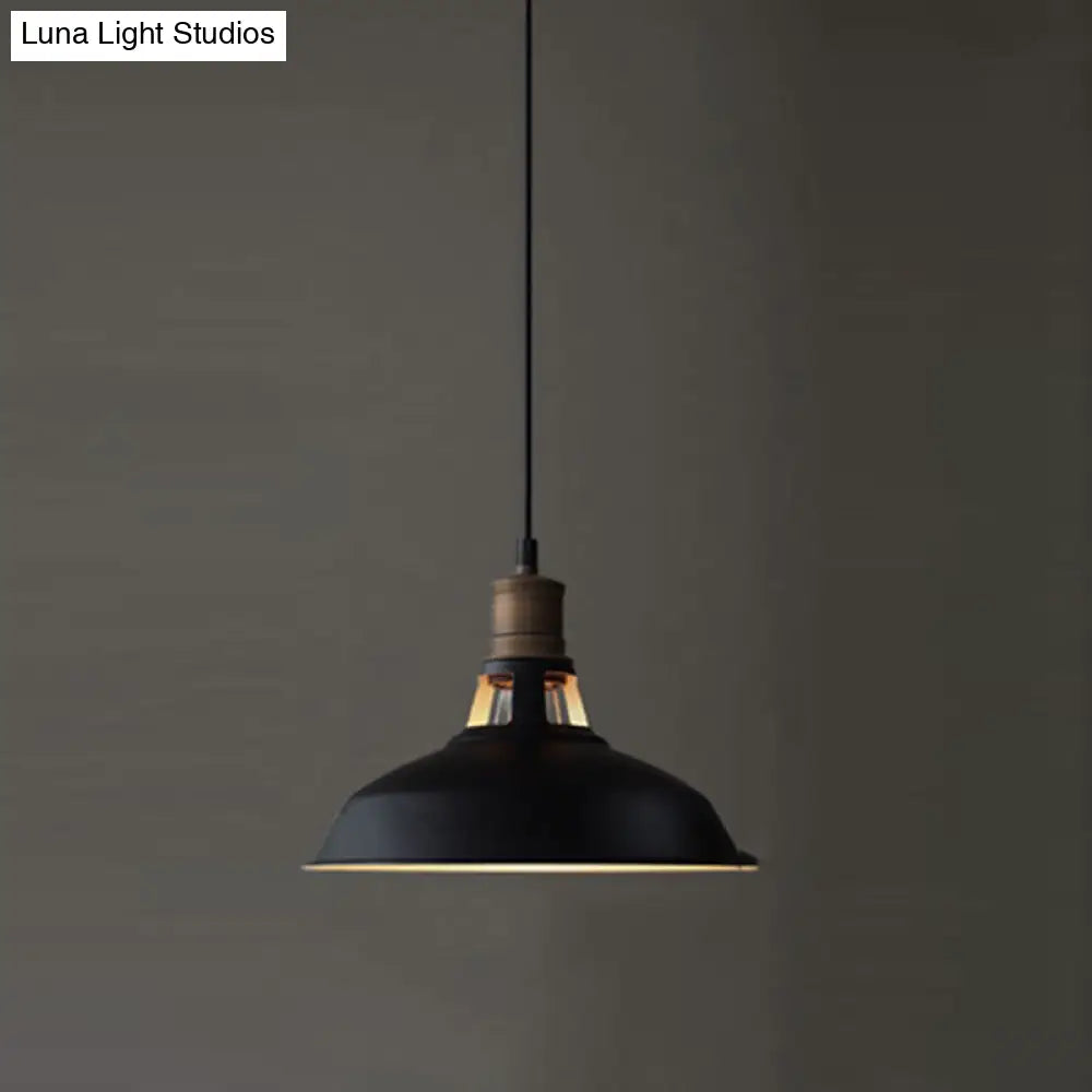 Retro Style Pot Cover Pendant Ceiling Light - Vintage Iron Suspension Lighting For Bars