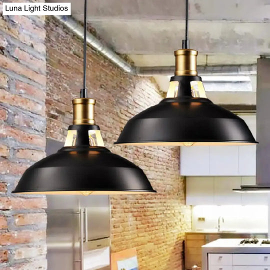 Retro Style Iron Pendant Ceiling Light - 1 Head Suspension Lighting For Bars