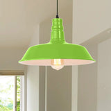 Retro Metal Barn Shade Hanging Lamp - Pink/Yellow 10/14/18 Diameter