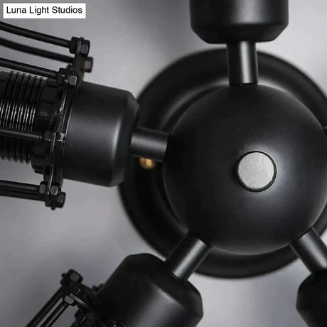 Retro Vintage Black 5 Lights Grln Ceiling E27 Lamp Fixtures For Home Bedroom/Living Room/Bar/Cafe