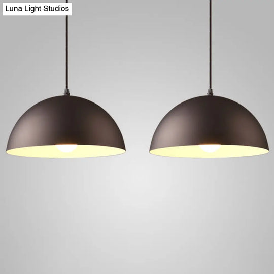 Ribbed Dome Metal Hanging Light - Nordic Minimalist Style Lamp For Restaurants