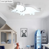 Roaring Fun: Dinosaur Design Led Flush Pendant Light For Kids’ Rooms Ceiling