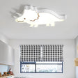Roaring Fun: Dinosaur Design Led Flush Pendant Light For Kids’ Rooms White / Warm Ceiling