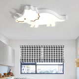 Roaring Fun: Dinosaur Design Led Flush Pendant Light For Kids’ Rooms White / Warm Ceiling