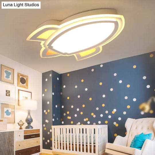 Rocket Led White Ceiling Light For Kids’ Room / Small