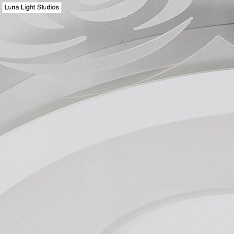 Romantic Led Ceiling Mount Light With Acrylic Rose Edge - Ideal For Girls’ Bedroom