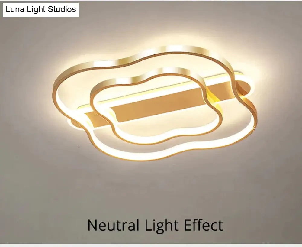 Room Light Flower Nordic Ceiling Lamp Simple Modern Brushed Gold Led Study Warm Romantic Bedroom