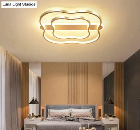 Room Light Flower Nordic Ceiling Lamp Simple Modern Brushed Gold Led Study Warm Romantic Bedroom