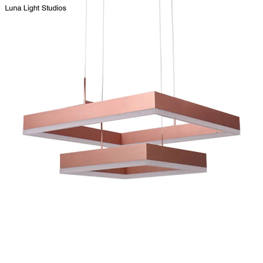 Rose Gold Bedroom Chandelier With Acrylic Shade - 1/2/3-Light Pendant In Warm/White/Natural Light
