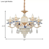 Rose Gold Crystal Chandelier Pendant - 6/8 Lights Modern Blooming Design For Bedroom Suspension