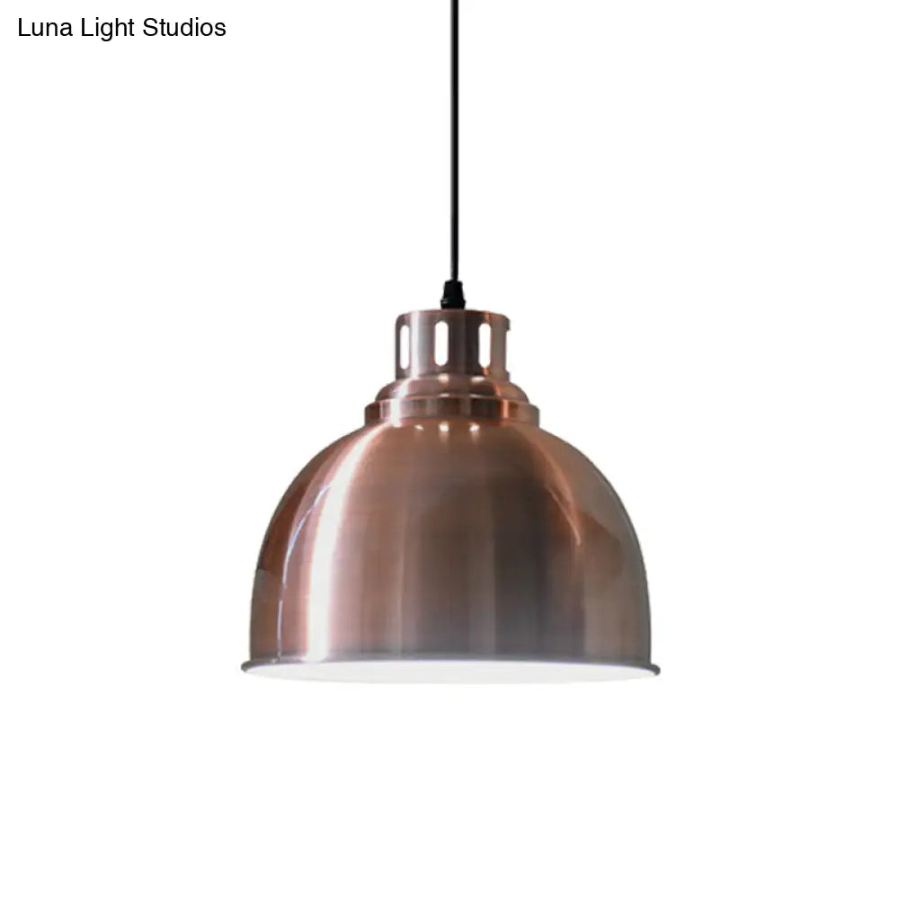 Iron Rose Gold Hanging Farmhouse Pendant Light With Multiple Shade Options For Restaurants - 1 Bulb