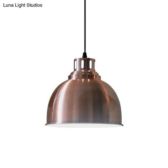 Iron Rose Gold Hanging Farmhouse Pendant Light With Multiple Shade Options For Restaurants - 1 Bulb
