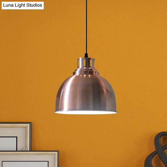 Rose Gold Farmhouse Pendant Light With Cone/Dome/Flared Shade For Restaurants
