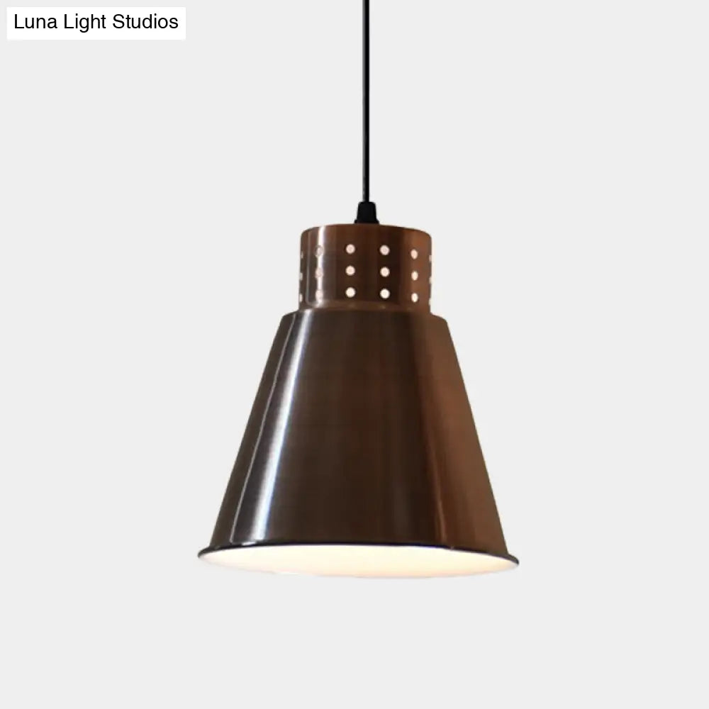 Rose Gold Farmhouse Pendant Light With Cone/Dome/Flared Shade For Restaurants