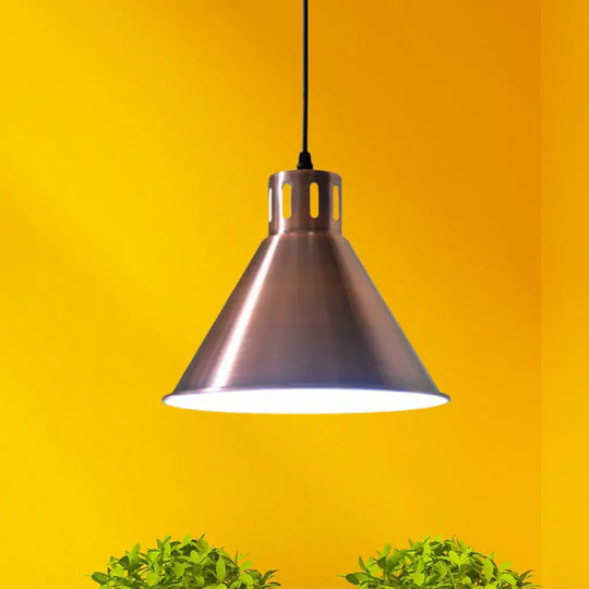 Rose Gold Farmhouse Pendant Light With Cone/Dome/Flared Shade For Restaurants / Flared