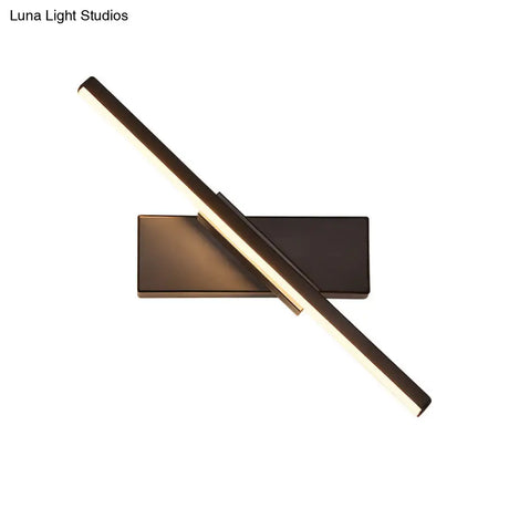 Rotatable Acrylic Linear Led Sconce Light - Simplicity Black/White Wall Lighting Fixture (White/Warm