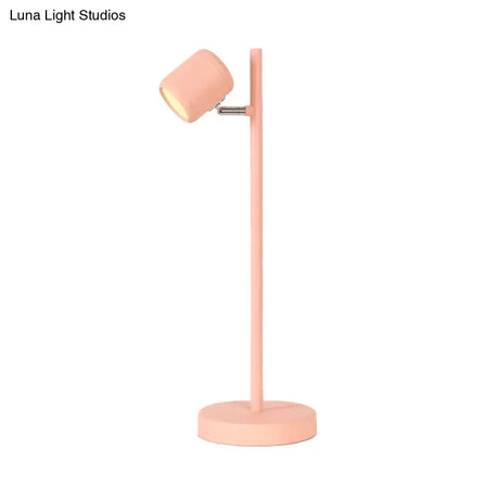 Rotatable Childrens Bedroom Desk Light Metal Macaron Reading Lamp With Plug-In Cord