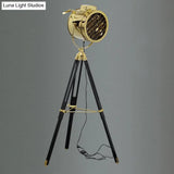 Rotatable Cylinder Metal Shade Floor Light - Tripod Design Industrial Style 1-Light Indoor Standing