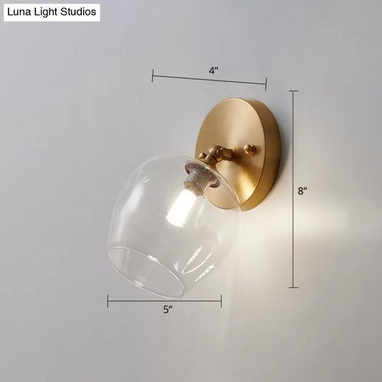 Rotatable Glass Wall Sconce - Small And Stylish Postmodern Brass Light