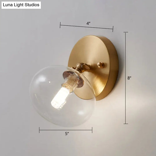 Rotatable Glass Wall Sconce - Small And Stylish Postmodern Brass Light
