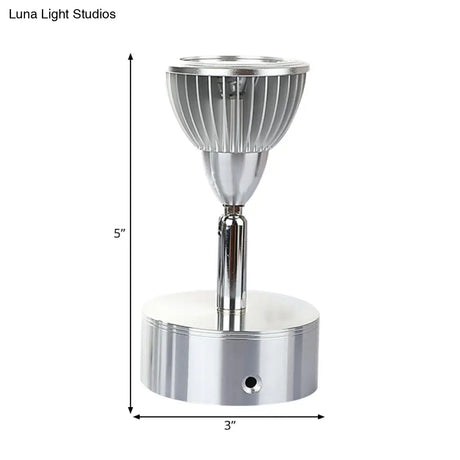 Rotatable Industrial Mini Wall Sconce - Chrome Finish 1-Light Mount