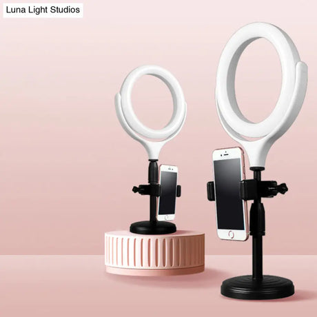 Rotatable Led Round Mirror Light With Usb Port- Modernist Metallic Flush Lighting White