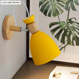 Rotatable Macaron Dome Metal Wall Sconce Light With 1 Head For Restaurant Stairs