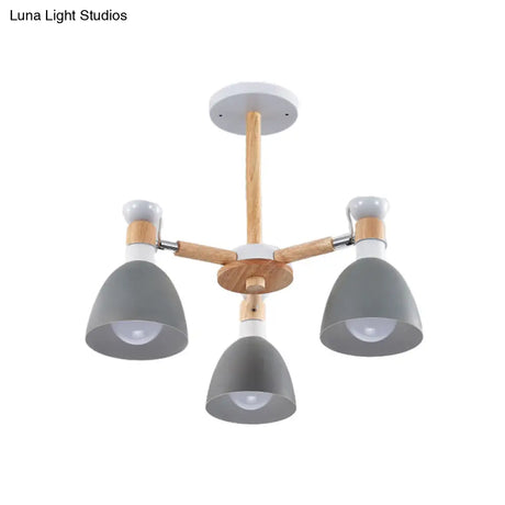 Rotatable Metal Bowl Chandelier - Kindergarten Macaron Hanging Light