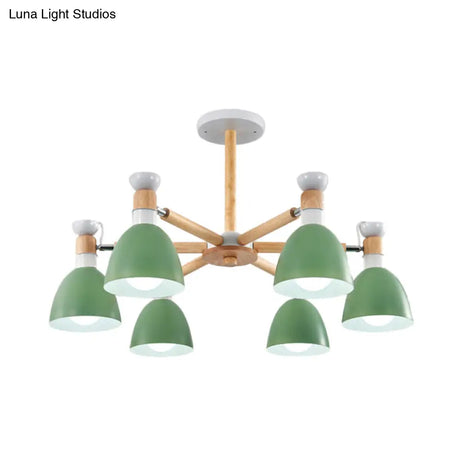 Rotatable Metal Bowl Chandelier - Kindergarten Macaron Hanging Light