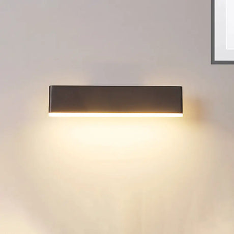 Rotatable Metal Rectangular Sconce Led Wall Lamp For Bedside Contemporary Lighting In Coffee/White