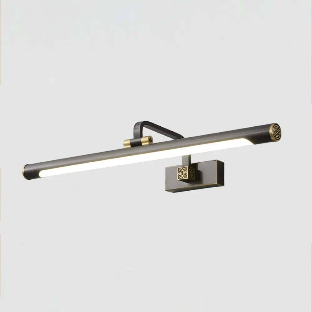 Rotating Tube Wall Vanity Light - Traditional Metal Led Bathroom Lighting Fixture Black / 17