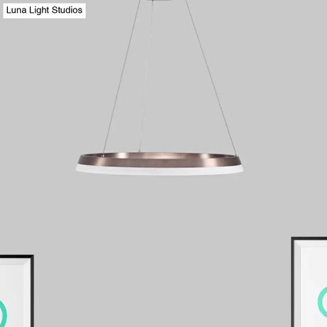 Round Acrylic Shade Brown Bedroom Chandelier - Half-Head Ceiling Pendant With Lighting Fixture
