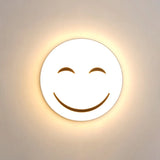 Round Flush Ceiling Light With Smile Emoji Led Flushmount Lamp And Acrylic Shade White / D