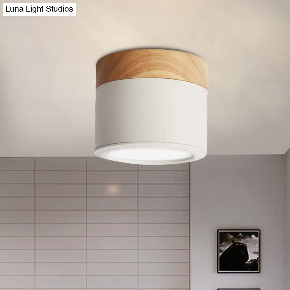 Round Flush Mount Acrylic Macaron Loft Ceiling Light For Bathroom Hallway - Small Green/Grey/White