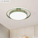 Round Flush Mounted Acrylic Led Ceiling Lamp In Pink/White/Gray – Perfect For Bedroom Lighting