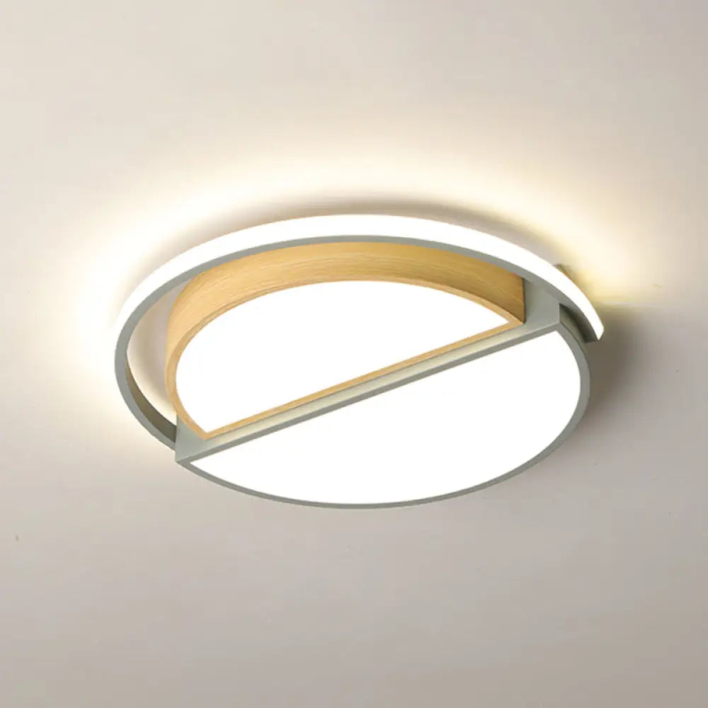 Round Led Flush Ceiling Light - Nordic Acrylic Mount For Bedroom Grey / 20.5’ Warm