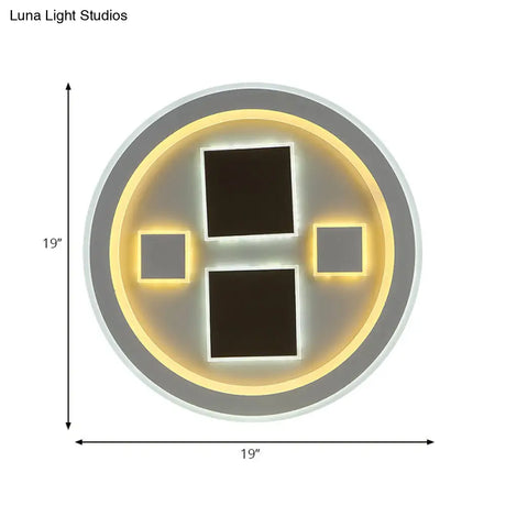 Round Led Flush Mount Ceiling Light In White Finish - Ideal For Adult Bedroom Décor