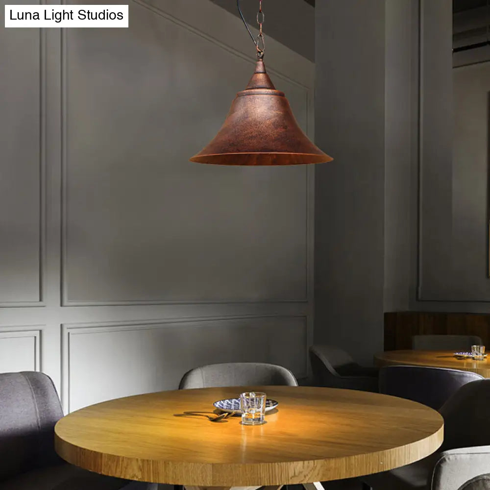 Wrought Iron Rustic Bell Pendant Light With Farmhouse Chic Style For Restaurants And Homes