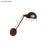 Rustic 1 Light Wall Sconce - Farmhouse Wrought Iron Adjustable Lamp For Bedside
