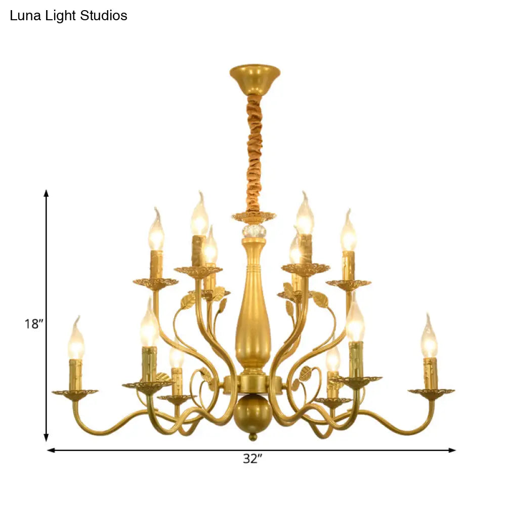 Rustic Black/Gold Metal Pendant Chandelier - 5/12/16 Lights Elegant Dining Room Ceiling Fixture