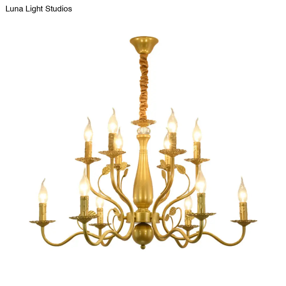 Rustic Black/Gold Metal Pendant Chandelier - 5/12/16 Lights Elegant Dining Room Ceiling Fixture