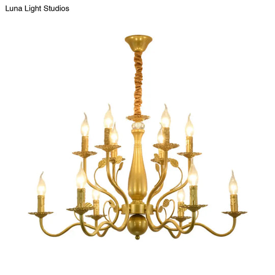 Rustic Black/Gold Metal Pendant Chandelier - 5/12/16 Lights Elegant Dining Room Ceiling Fixture