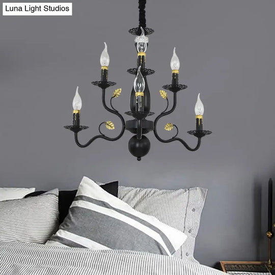 Rustic Black/Gold Metal Pendant Chandelier - 5/12/16 Lights Elegant Dining Room Ceiling Fixture