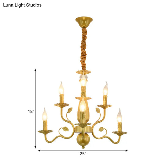 Rustic Black/Gold Metal Pendant Chandelier - 5/12/16 Lights Elegant Dining Room Ceiling Fixture